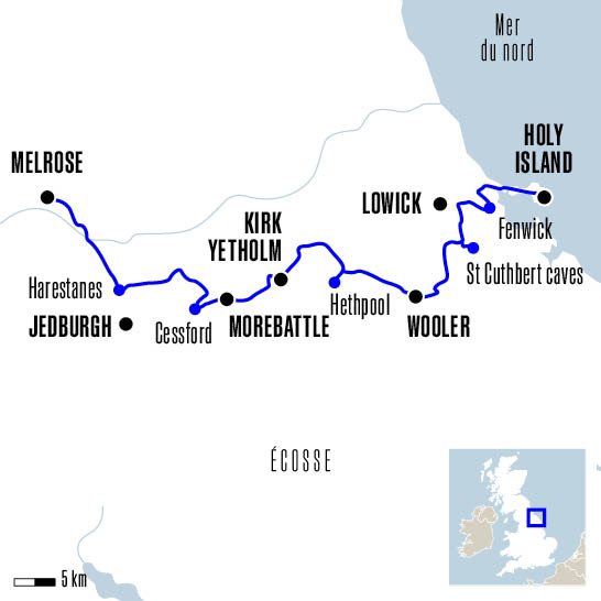 Carte chemin de Saint Cuthbert
