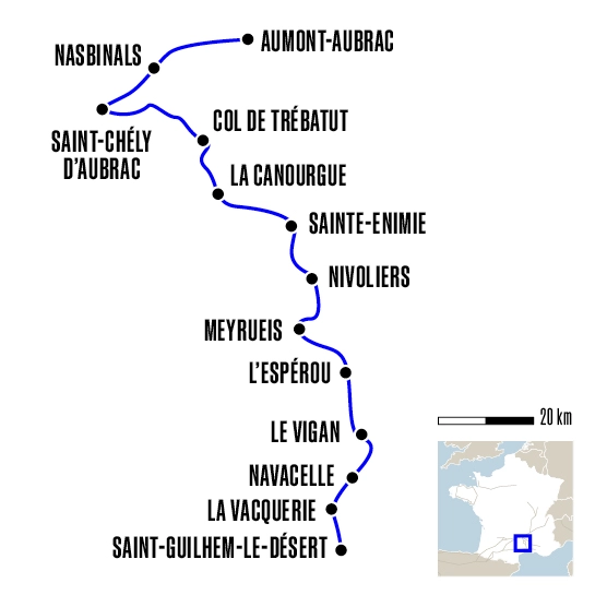 Carte du voyage Chemin de Saint-Guilhem : l'intégrale - Chemin de Saint-Guilhem