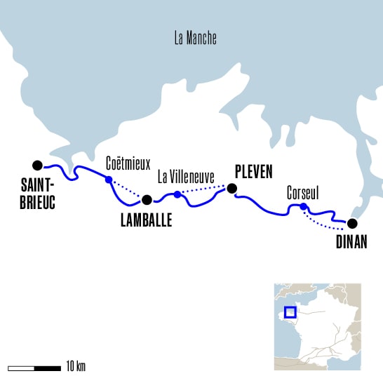 Carte du voyage De Saint-Brieuc à Dinan - Tro Breizh