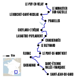 Carte du voyage Chemin de Stevenson : l'intégrale - GR70 : Stevenson