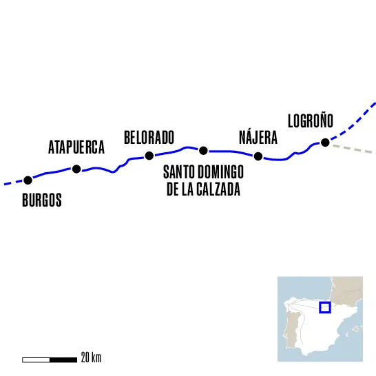 carte logrono burgos compostelle