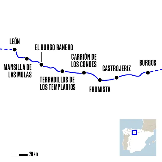 carte burgos leon compostelle