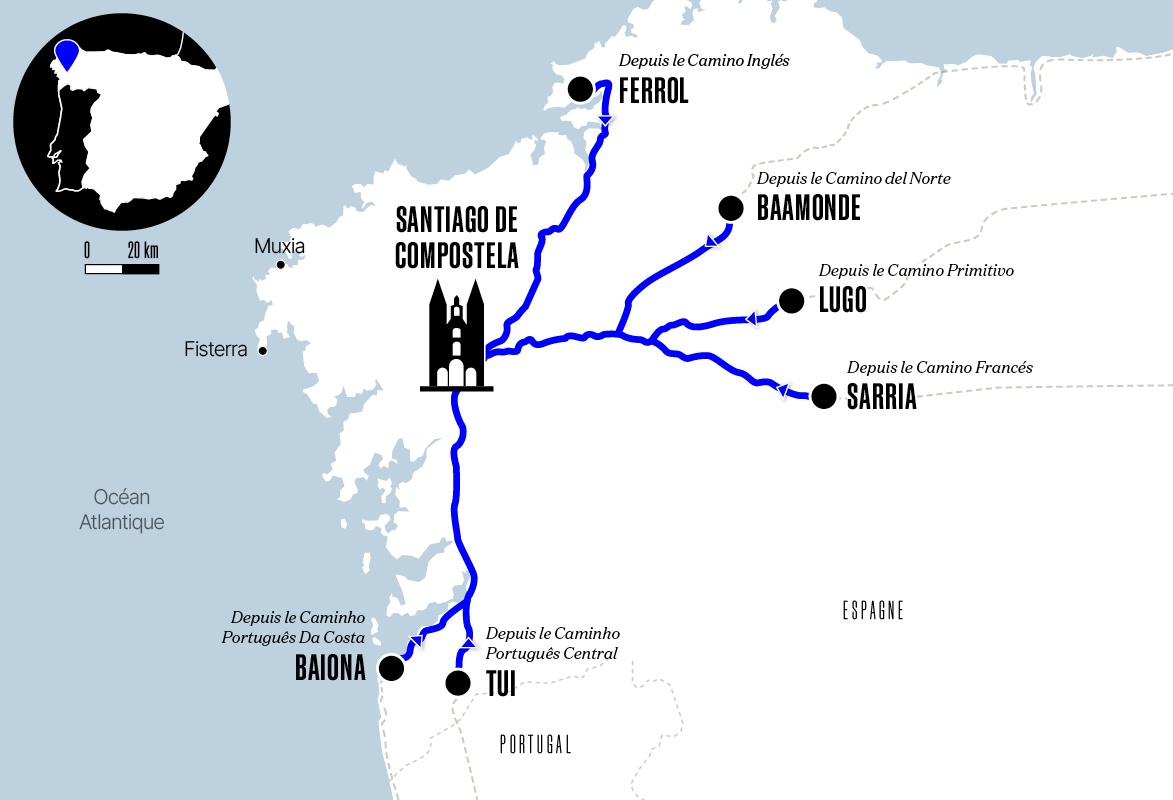 5 chemins vers santiago, compostelle