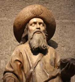 Statue de pélerin sur la voie du Puy