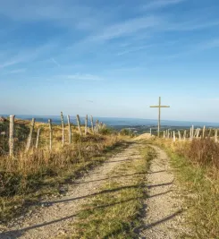 Randonneur sur le chemin de Compostelle