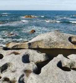 Roche granitique Feunteun-ar-Vir à Plouescat