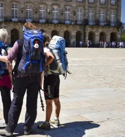 Moment d'émotion à l'arrivée à Compostelle