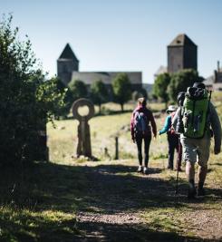 Randonneurs près d'Aumont-Aubrac