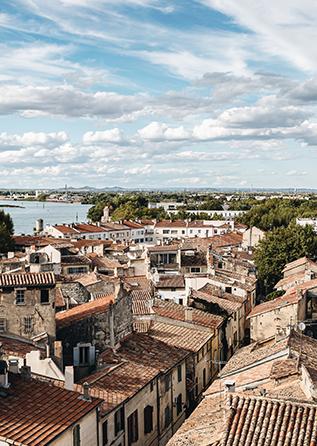 La ville d'Arles vue d'en-haut