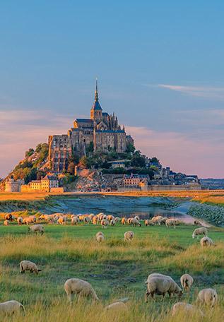 Le Mont Saint-Michel au soleil couchant