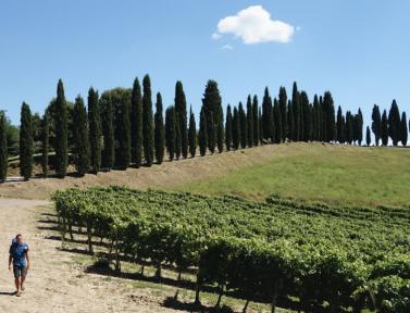 Randonneur en Toscane