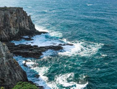 Vue sur l'océan Pacifique depuis l'un des chemins du Kumano Kodo