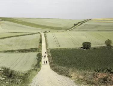 Randonneur sur le chemin de Compostelle