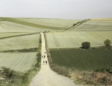 Randonneur sur le chemin de Compostelle